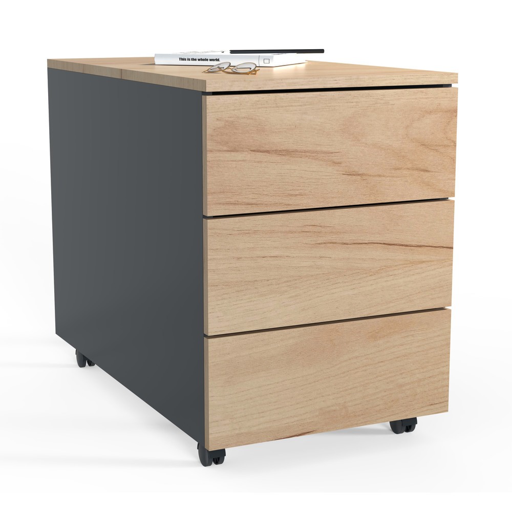 Produktabbildung Nr. 1: VCM Rollcontainer Dalosa 70 3-SB, Honig-Eiche