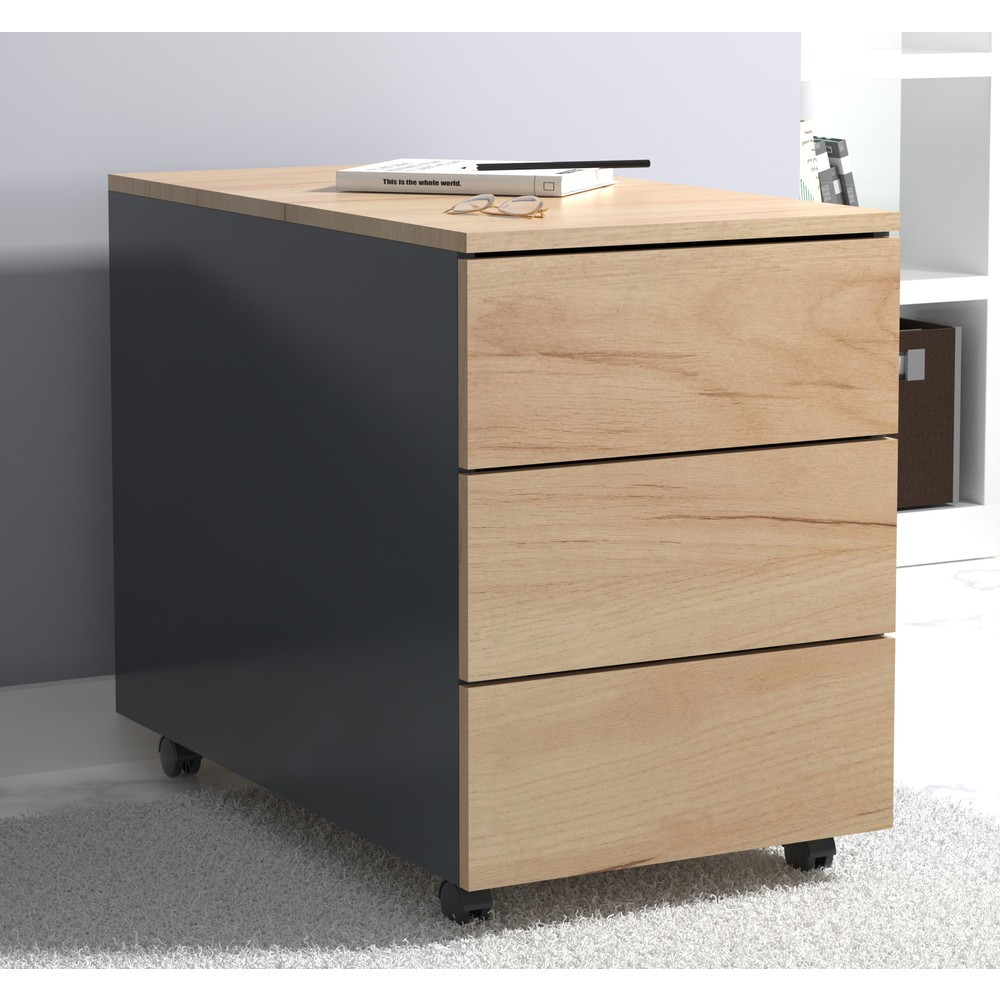 Produktabbildung Nr. 3: VCM Rollcontainer Dalosa 70 3-SB, Honig-Eiche