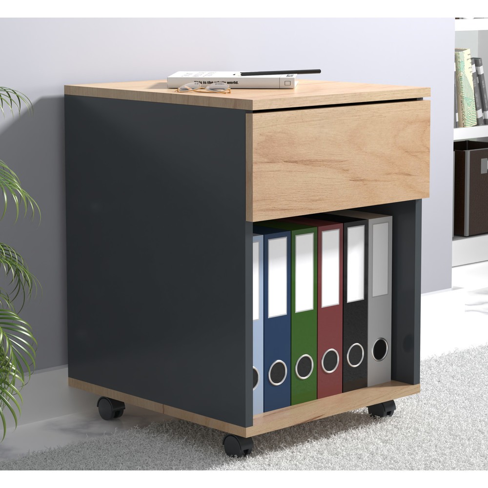 Produktabbildung Nr. 3: VCM Rollcontainer Dalosa 45 1-SB, Honig-Eiche