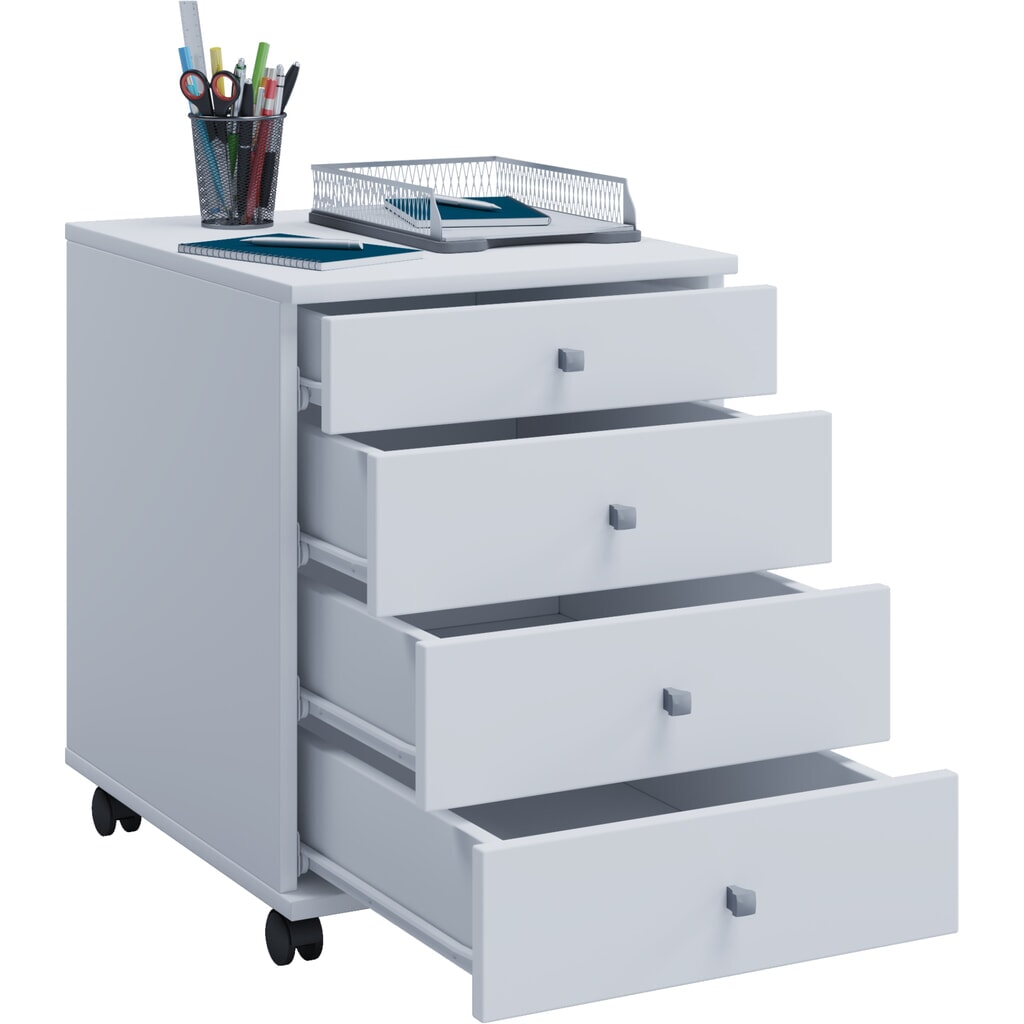 Produktabbildung: VCM Rollcontainer Lona, HxBxT 570 x 420 x 500 mm, weiß