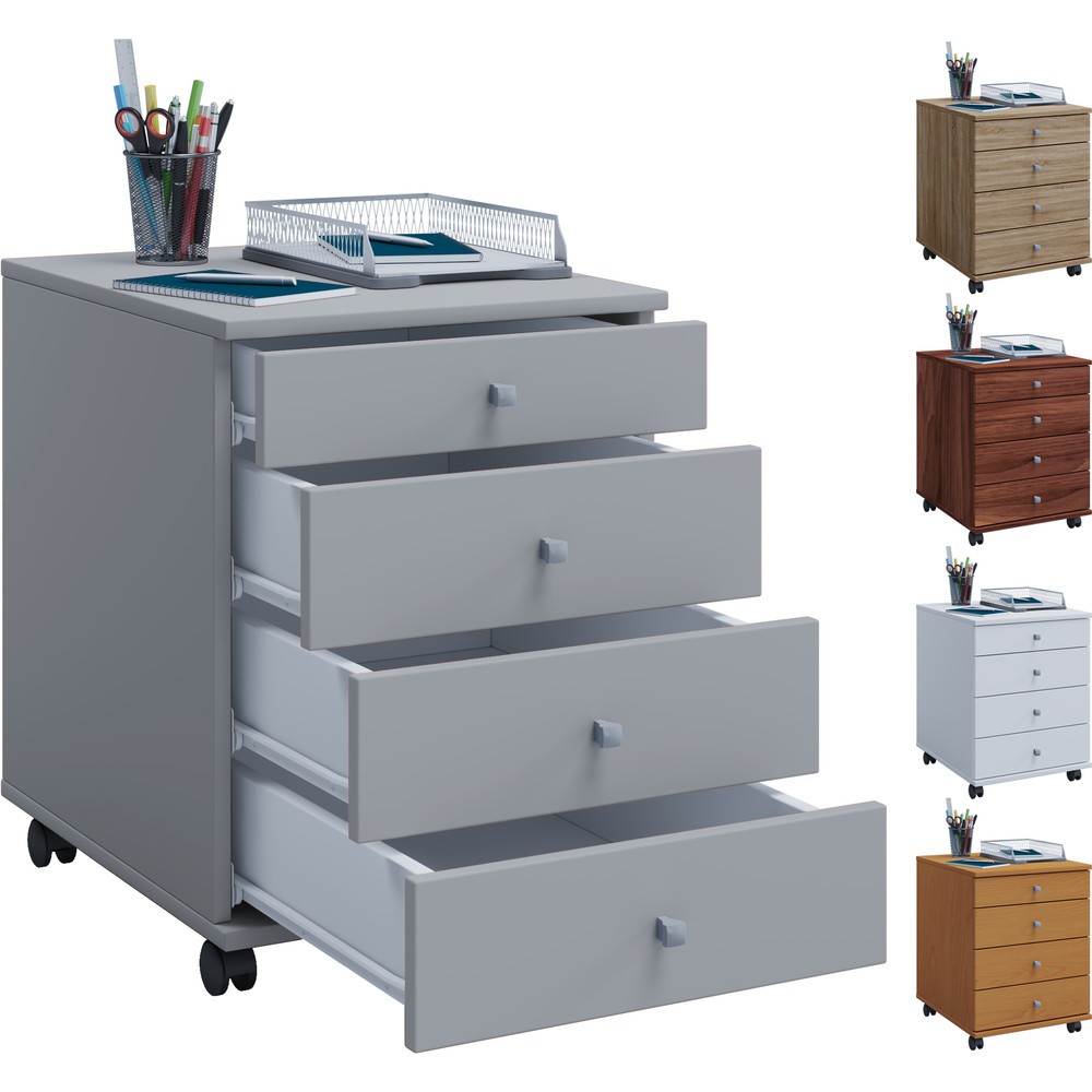 Produktabbildung Nr. 2: VCM Rollcontainer Lona, HxBxT 570 x 420 x 500 mm, weiß