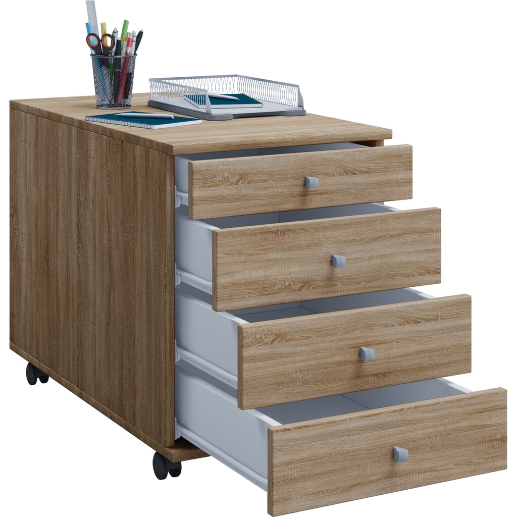 VCM Rollcontainer Lona, HxBxT 570 x 420 x 750 mm, Sonoma-Eiche Produktabbildung: VCM Rollcontainer Lona, HxBxT 570 x 420 x 750 mm, Sonoma-Eiche
