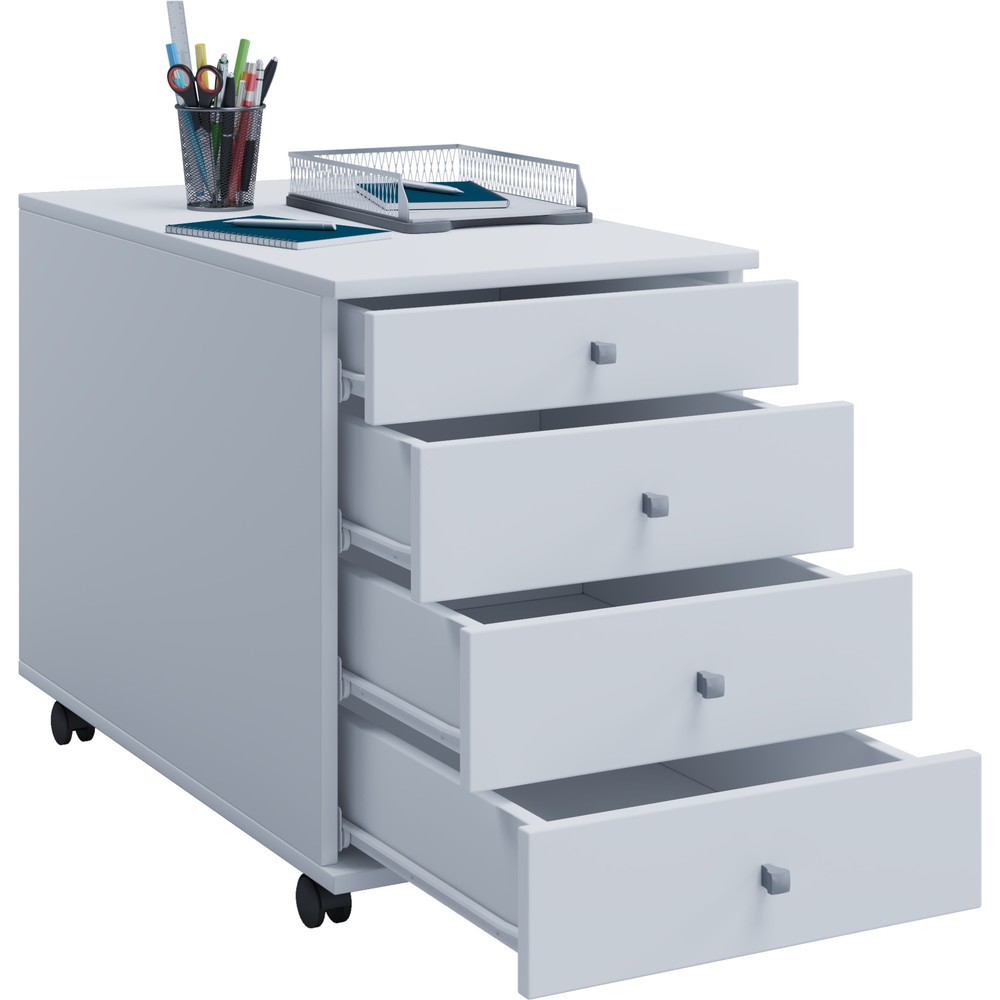Produktabbildung Nr. 1: VCM Rollcontainer Lona, HxBxT 570 x 420 x 750 mm, weiß