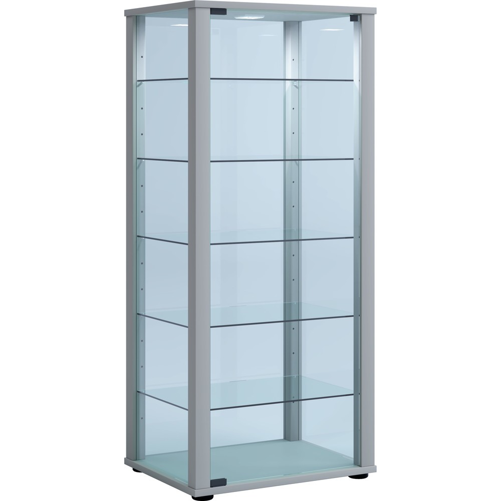 Produktabbildung: VCM Standvitrine Kavisa L, silber