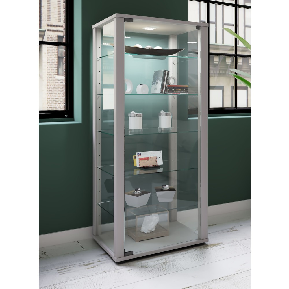 Produktabbildung Nr. 3: VCM Standvitrine Kavisa L, silber