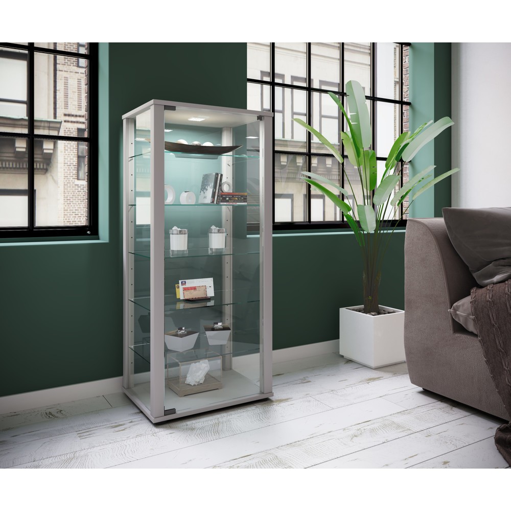 Produktabbildung Nr. 4: VCM Standvitrine Kavisa L, silber