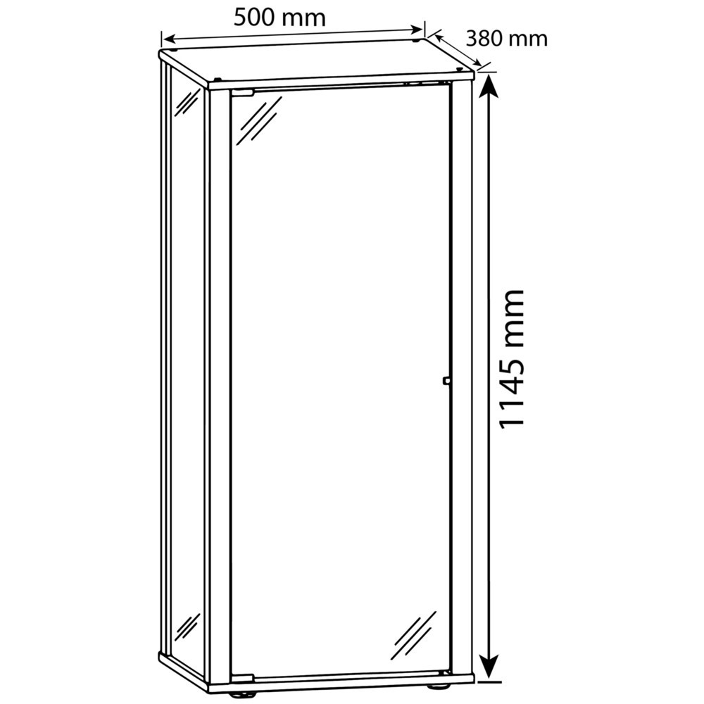 Produktabbildung Nr. 2: VCM Standvitrine Kavisa L, silber