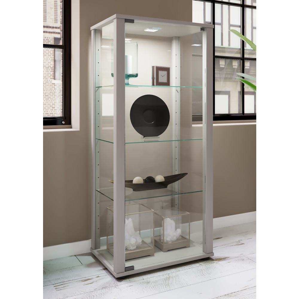 Produktabbildung Nr. 3: VCM Standvitrine Kavisa M, silber