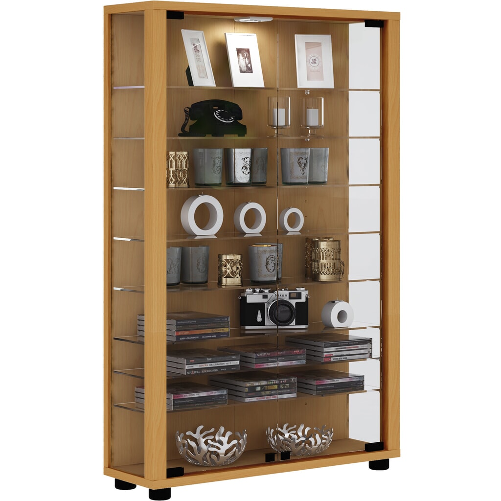 VCM Standvitrine Lumo Mini, Buche Produktabbildung: VCM Standvitrine Lumo Mini, Buche