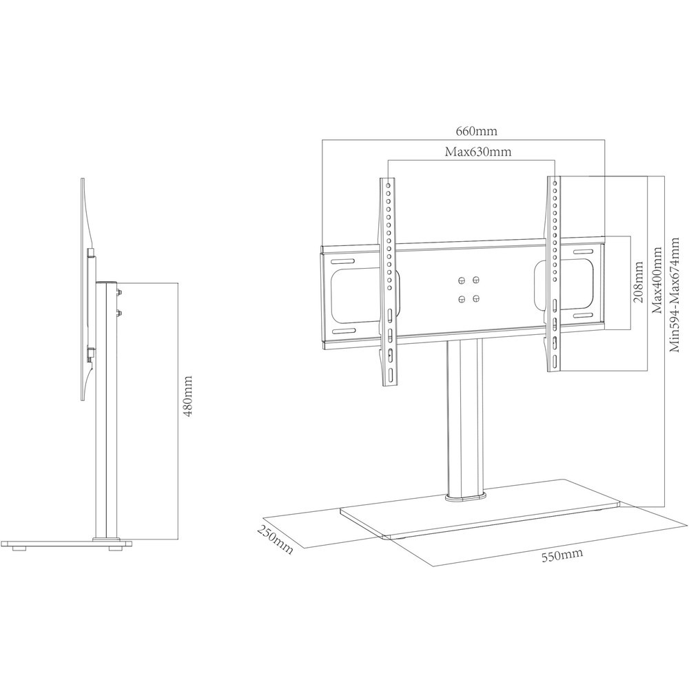 Produktabbildung Nr. 5: VCM TV Tisch-Standfuß B-TTS 600, schwarz