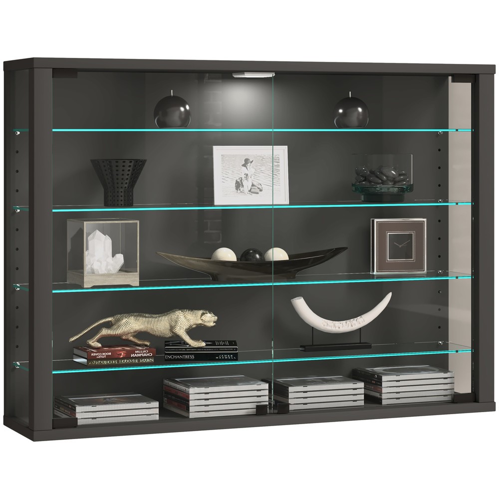 Produktabbildung: VCM Wandvitrine Vitrosa L, anthrazit