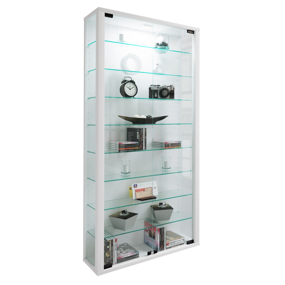Produktabbildung: VCM Wandvitrine Vitrosa Maxi, inkl. LED-Beleuchtung, weiß