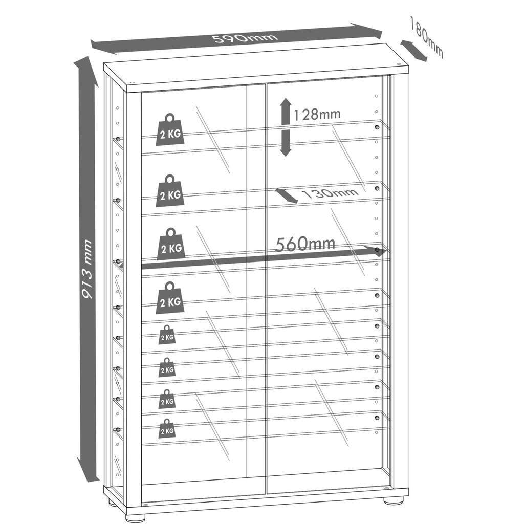 Produktabbildung Nr. 2: VCM Wandvitrine Vitrosa Mini mit Spiegel , schwarz