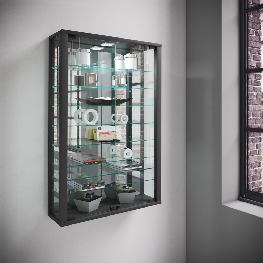 Produktabbildung Nr. 4: VCM Wandvitrine Vitrosa Mini mit Spiegel , schwarz