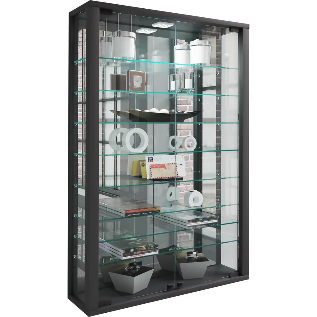 VCM Wandvitrine Vitrosa Mini mit Spiegel , schwarz Produktabbildung Nr. 5: VCM Wandvitrine Vitrosa Mini mit Spiegel , schwarz