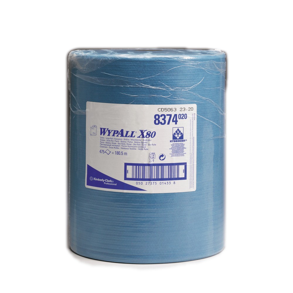 Productafbeelding nr. 1: Poetsdoekjes WYPALL X80, hxb 340 x 315 mm, grote rol, wit