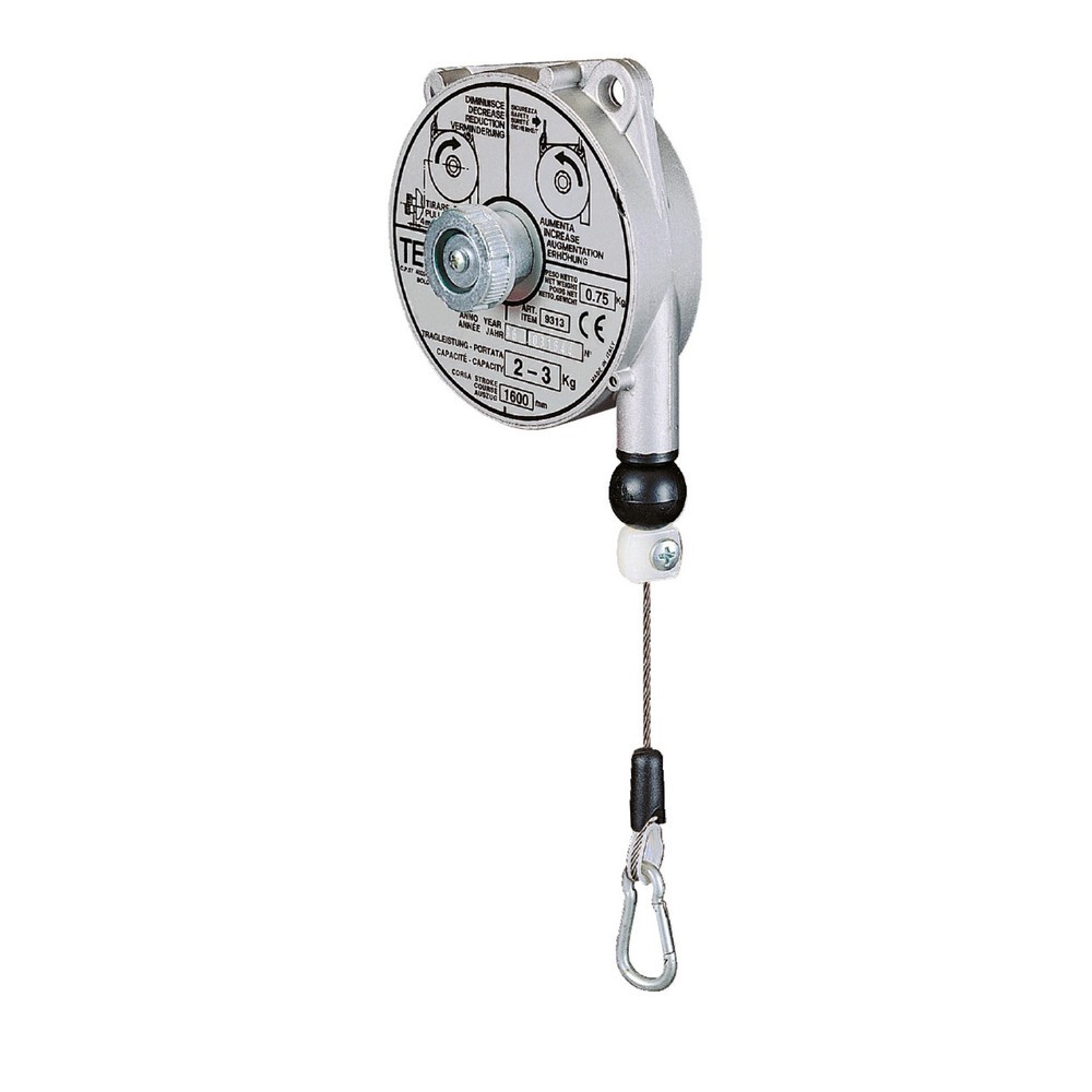 Product afbeelding: Veerbalancer, zonder vergrendeling, aluminium behuizing, uittrek 1,6 m, draagvermogen 0,4-1 kg