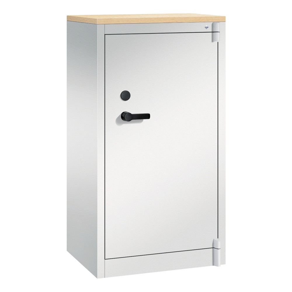 Product afbeelding: Veiligheidsdraaideurkast C+P, 3 OH, hxbxd 1.226 x 650 x 500 mm, lichtgrijs/lichtgrijs, Esdoorn