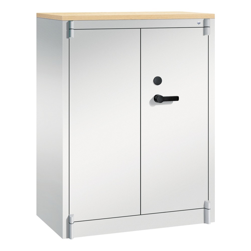Product afbeelding: Veiligheidsdraaideurkast C+P, 3 OH, hxbxd 1.226 x 930 x 500 mm, lichtgrijs/lichtgrijs, Esdoorn
