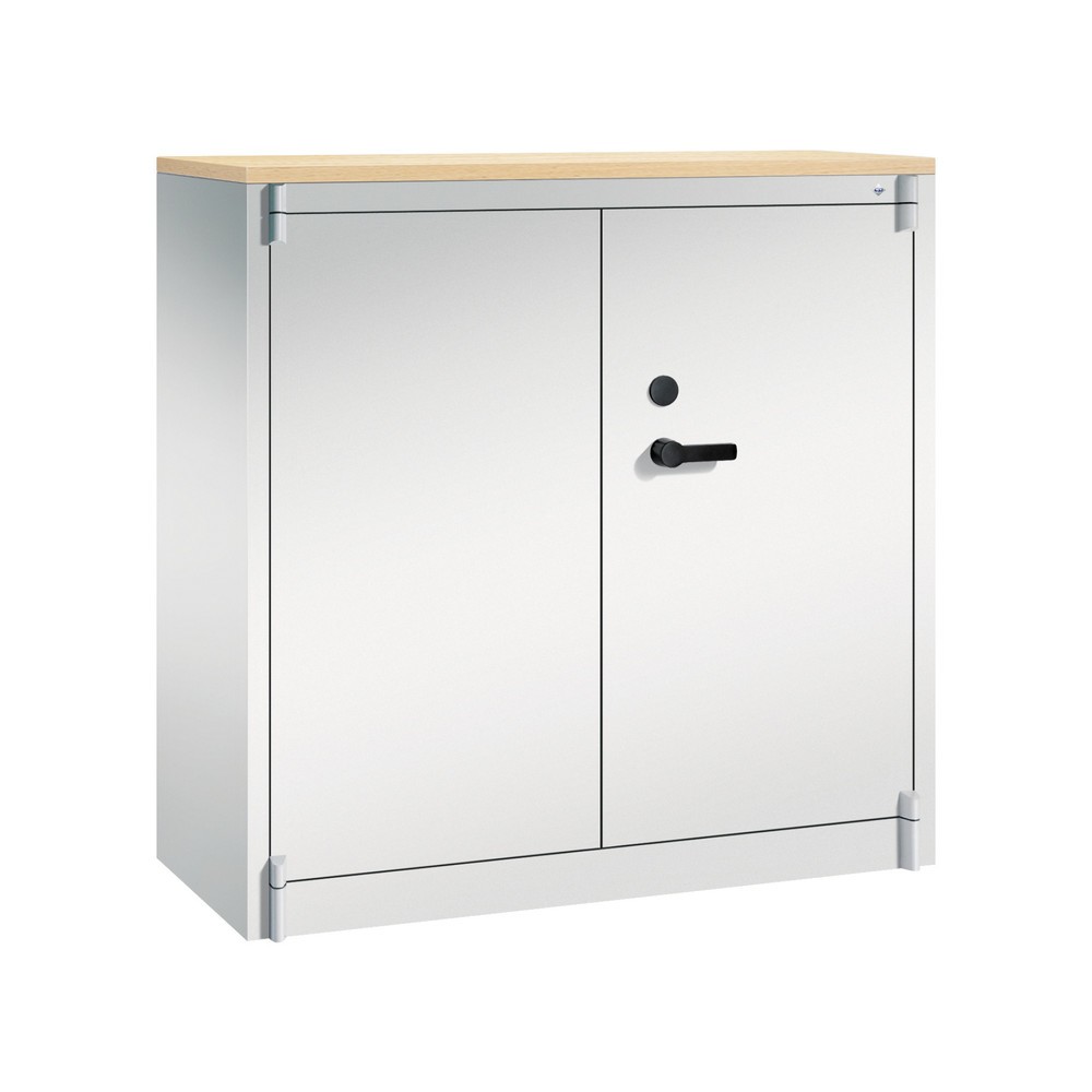 Product afbeelding: Veiligheidsdraaideurkast C+P, 3 OH, hxbxd 1.226 x 1.200 x 500 mm, lichtgrijs/lichtgrijs, Esdoorn