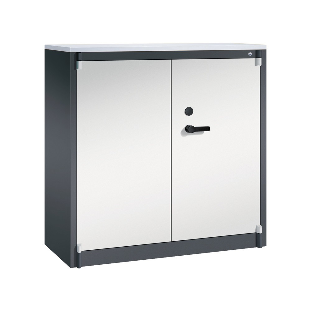 Product afbeelding: Veiligheidsdraaideurkast C+P, 3 OH, hxbxd 1.226 x 1.200 x 500 mm, zwartgrijs/lichtgrijs, Lichtgrijs