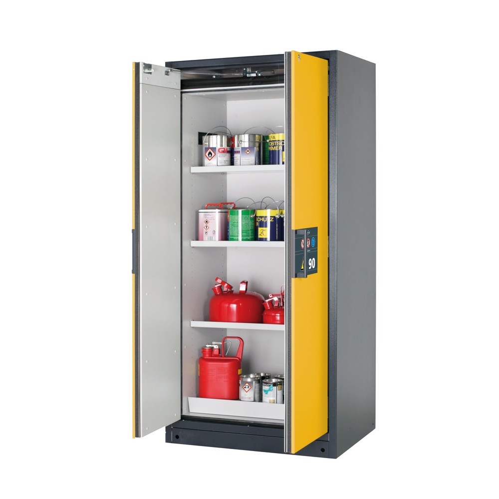 Product afbeelding: Brandveilige kluis asecos® Q-PEGASUS / type 90, 3 legborden, hxbxd 1.953 x 893 x 615 mm, goudgeel