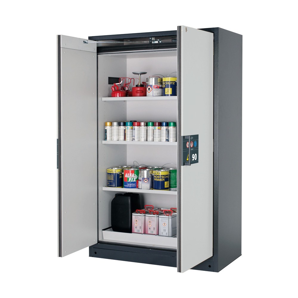 Product afbeelding: Brandveilige kluis asecos® Q-PEGASUS / type 90, 3 legborden, hxbxd 1.953 x 1.193 x 615 mm, lichtgrijs