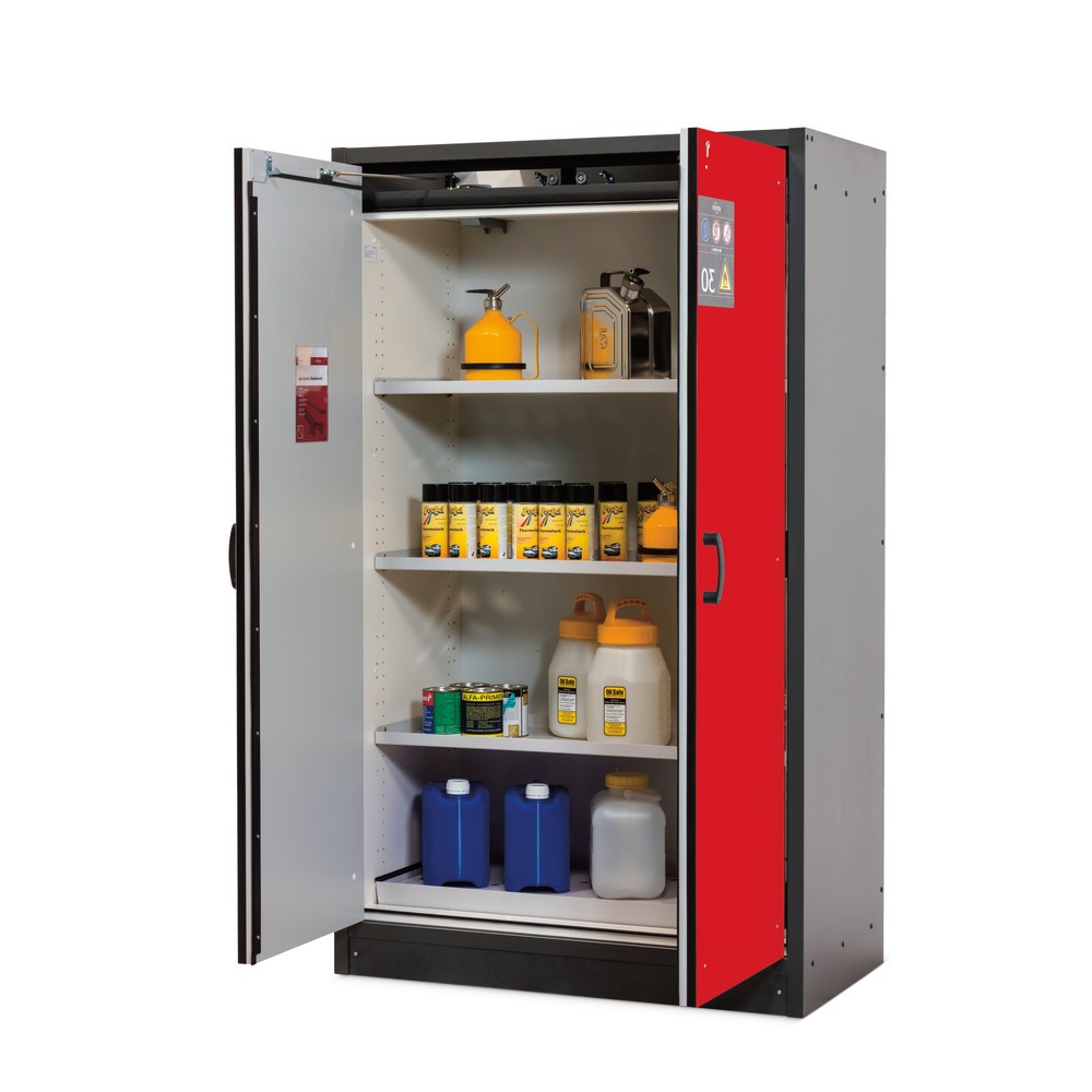 Product afbeelding: Brandveilige kluis asecos® type 30, hxbxd 1.947 x 564 x 620 mm, antracietgrijs, verkeersrood