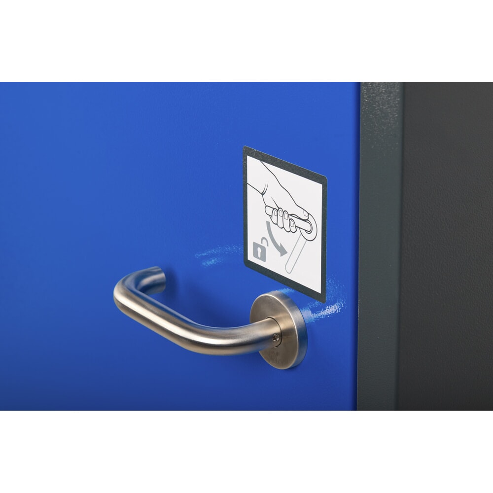 Productafbeelding nr. 4: asecos® accu-veiligheidskast type 90 voor Lithium-ion batterijen ION-CORE-CHARGE, hxbxd 1.953 x 599 x 615 mm, 4x geïsoleerde legborden, 2x contactdooslijst (EU-versie), 1x bodemlekbak