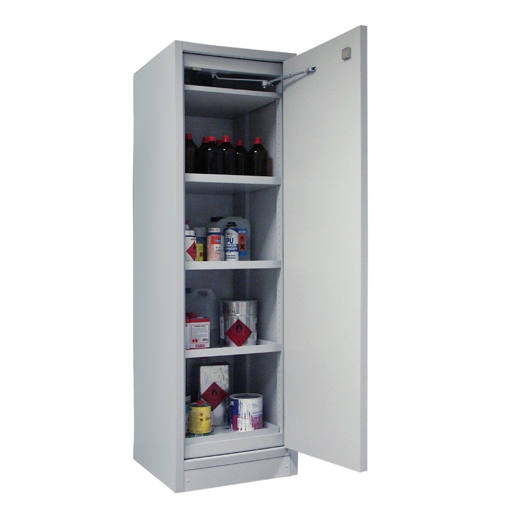 Product afbeelding: Brandveilige kluis PRIORIT type 30, 1-deurs, 3 legborden, 1 geperforeerde plaat, 1 lekbak, RAL 7035