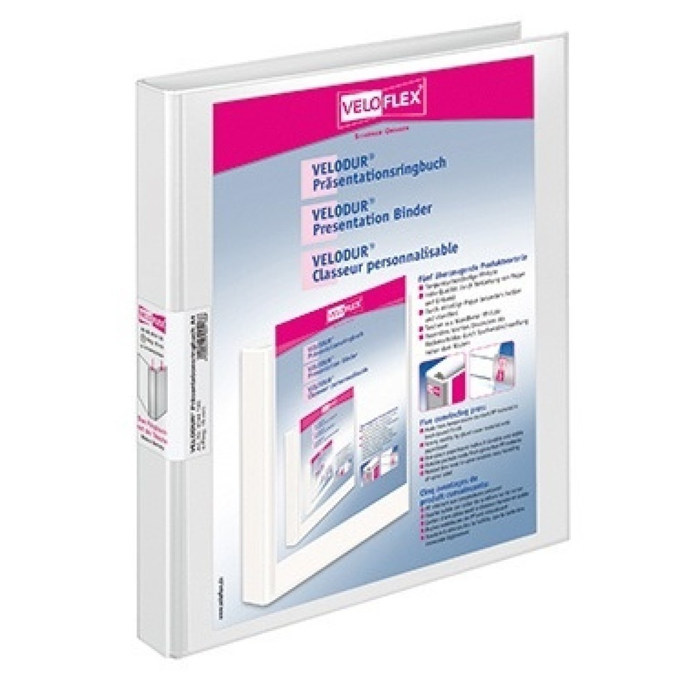Produktabbildung: Veloflex Präsentationsringbuch VELODUR 4144190 4Ringe 16mm ws