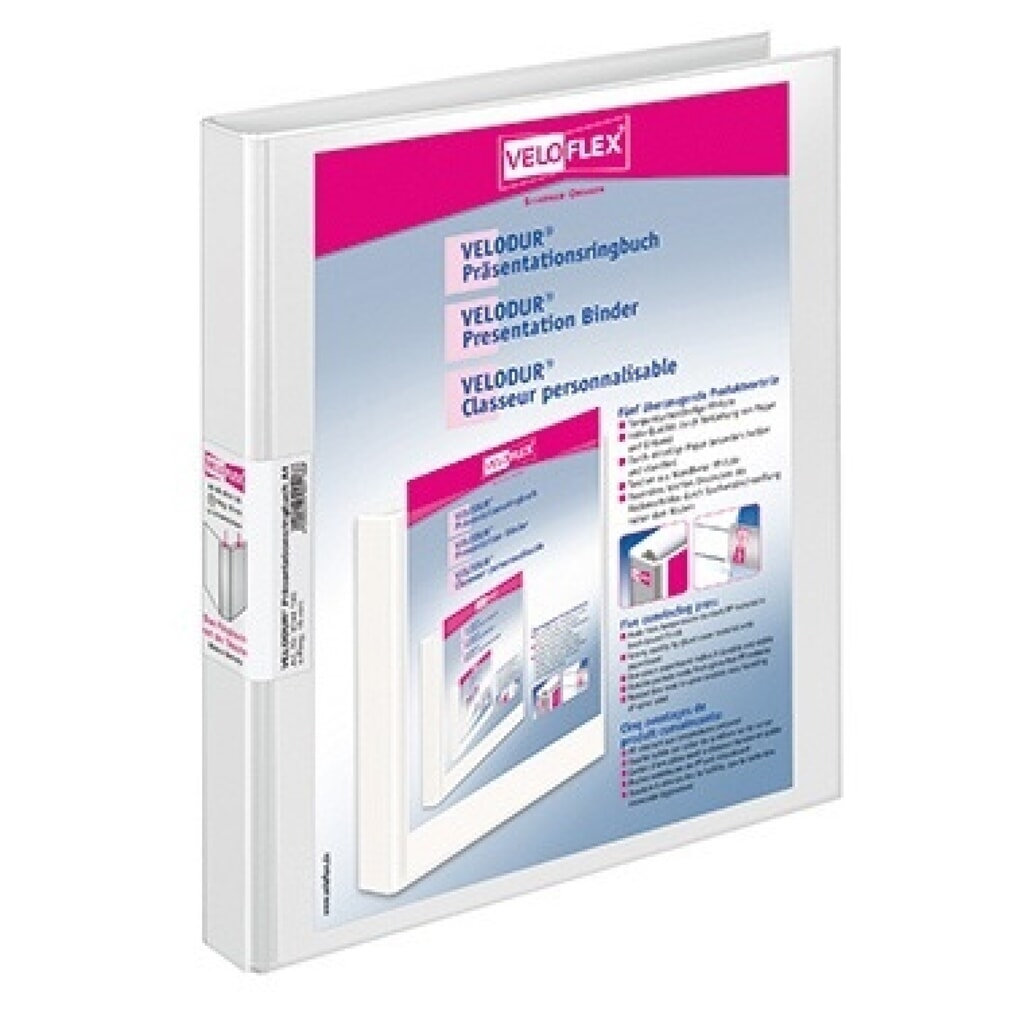 Produktabbildung: Veloflex Präsentationsringbuch VELODUR 4144190 4Ringe 16mm ws