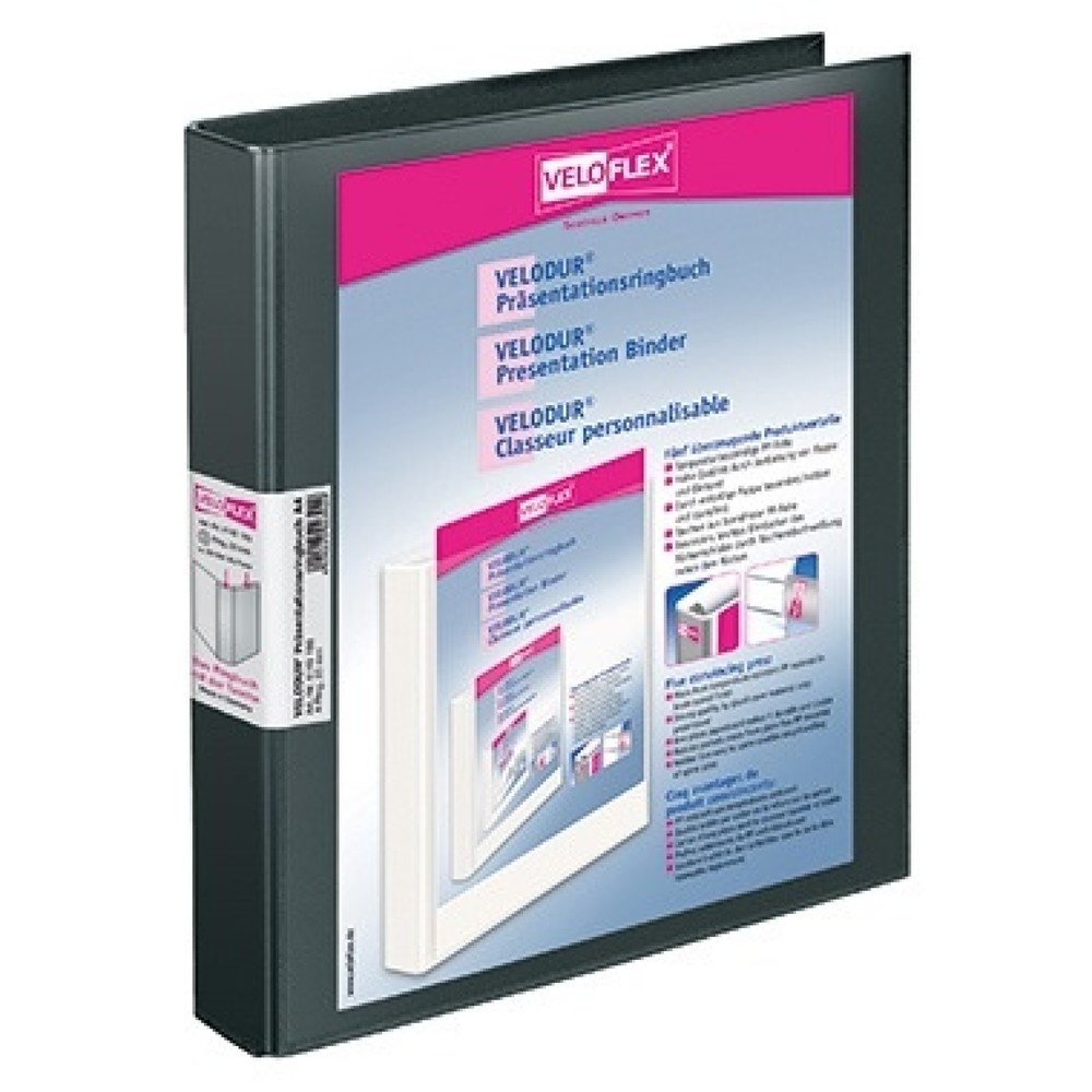 Produktabbildung Nr. 1: Veloflex Präsentationsringbuch VELODUR 4143180 A4 4-Rg 25mm sw