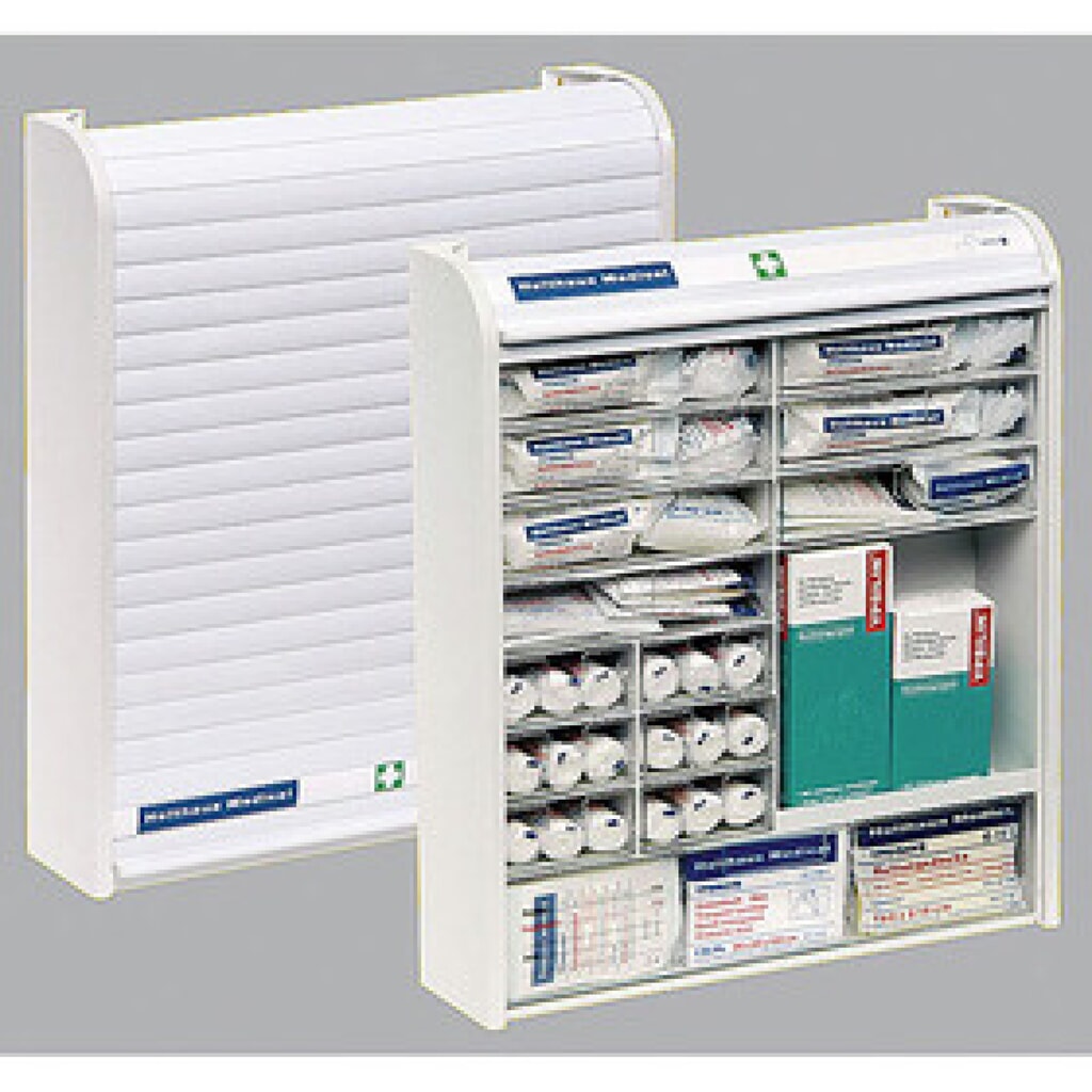 Verbandschrank Rollmed mit Füllung DIN 13157, (BxHxT): 48,0 x 42,0 x 10,0 cm Produktabbildung: Verbandschrank Rollmed mit Füllung DIN 13157, (BxHxT): 48,0 x 42,0 x 10,0 cm