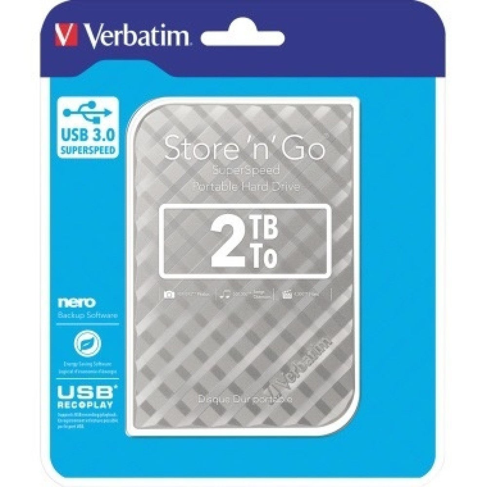 Produktabbildung Nr. 1: Verbatim Festplatte Store n Go 53198 USB 3.0 2TB silber