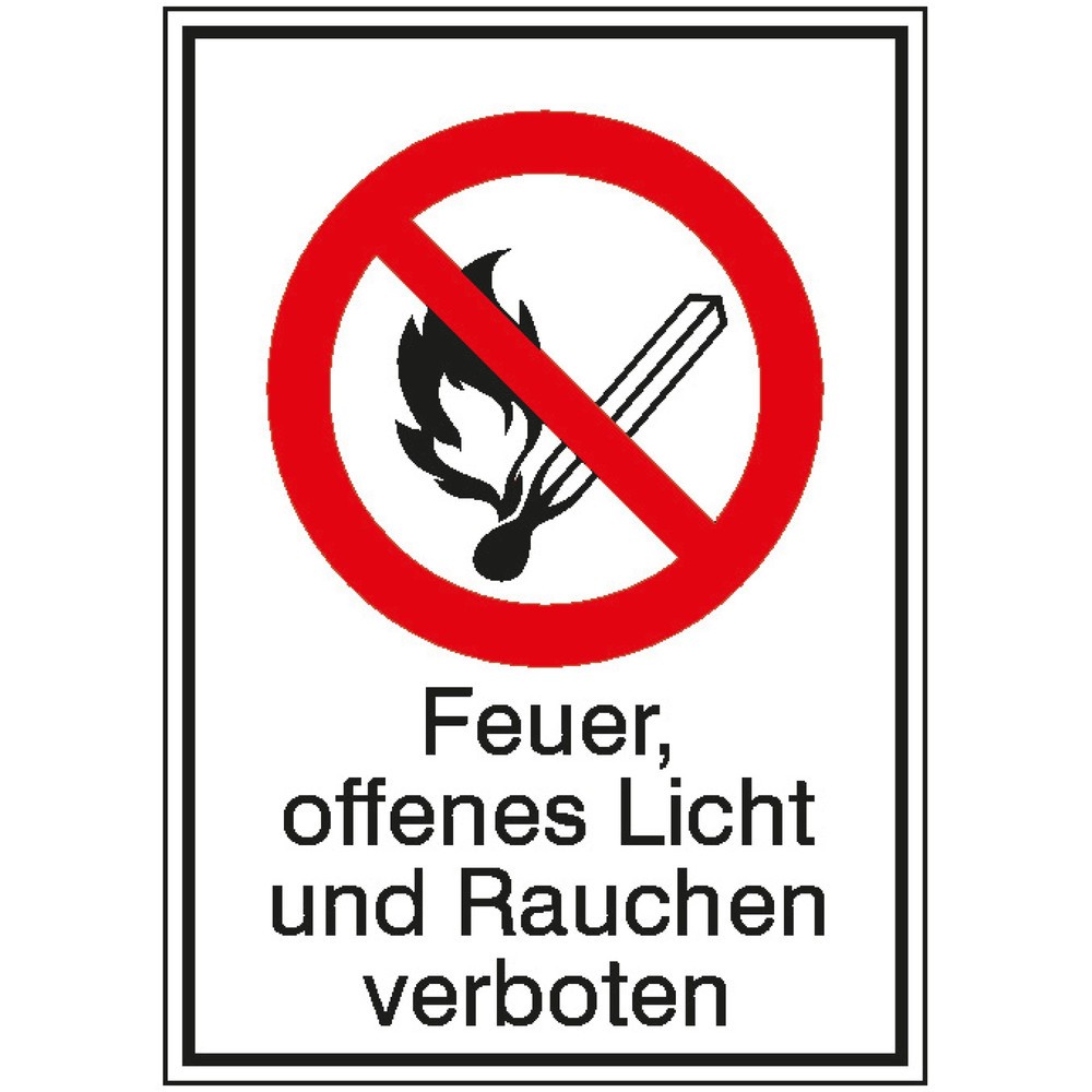 Product afbeelding: SafetyMarking® "Vuur, open licht en roken verboden", hxb 185 x 131 mm, aluminium