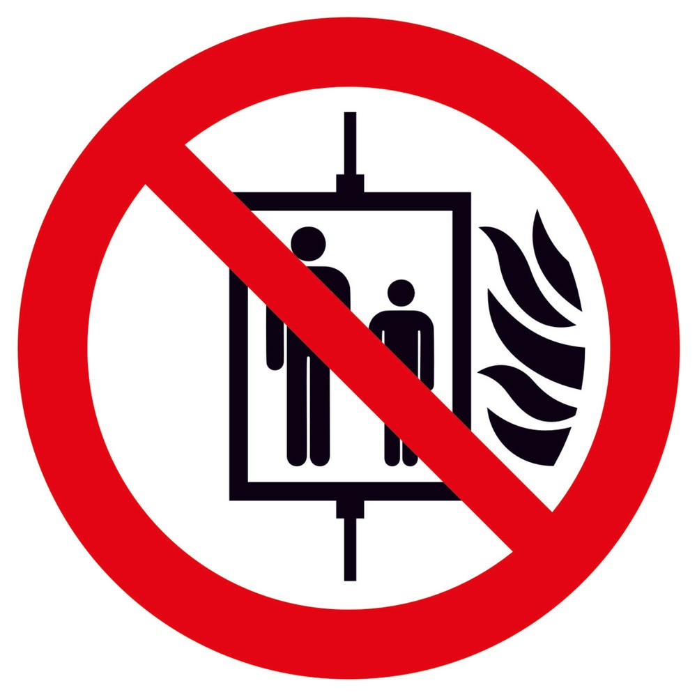 Product afbeelding: SafetyMarking® Lift in geval van brand niet gebruiken, Ø 100 mm, folie