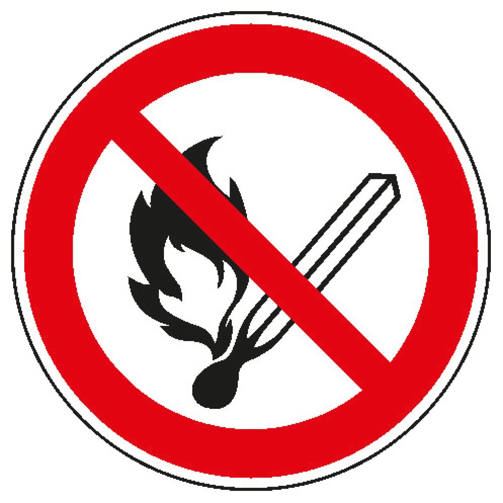 Product afbeelding: SafetyMarking® Vuur, open licht en roken verboden, Ø 200 mm, folie HI, lang nalichtend