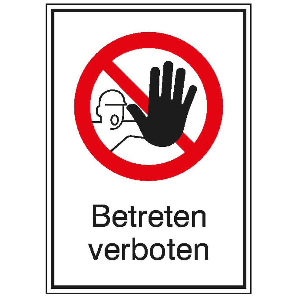 Produktabbildung: "Betreten verboten", HxB 371 x 262 mm, Alu