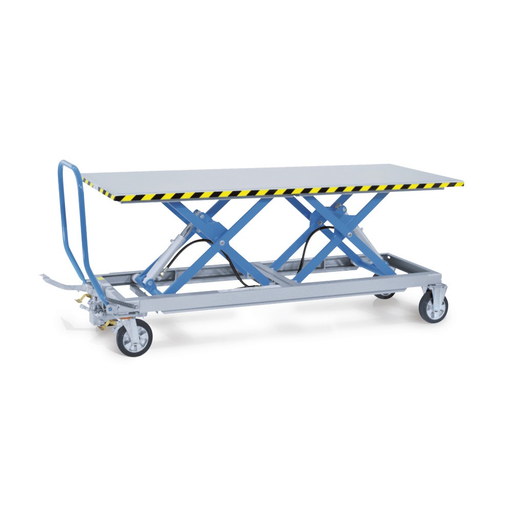 Product afbeelding: Verrijdbare heftafel met tandemschaar, cap. 500 kg, afmetingen 2.200 x 800 mm