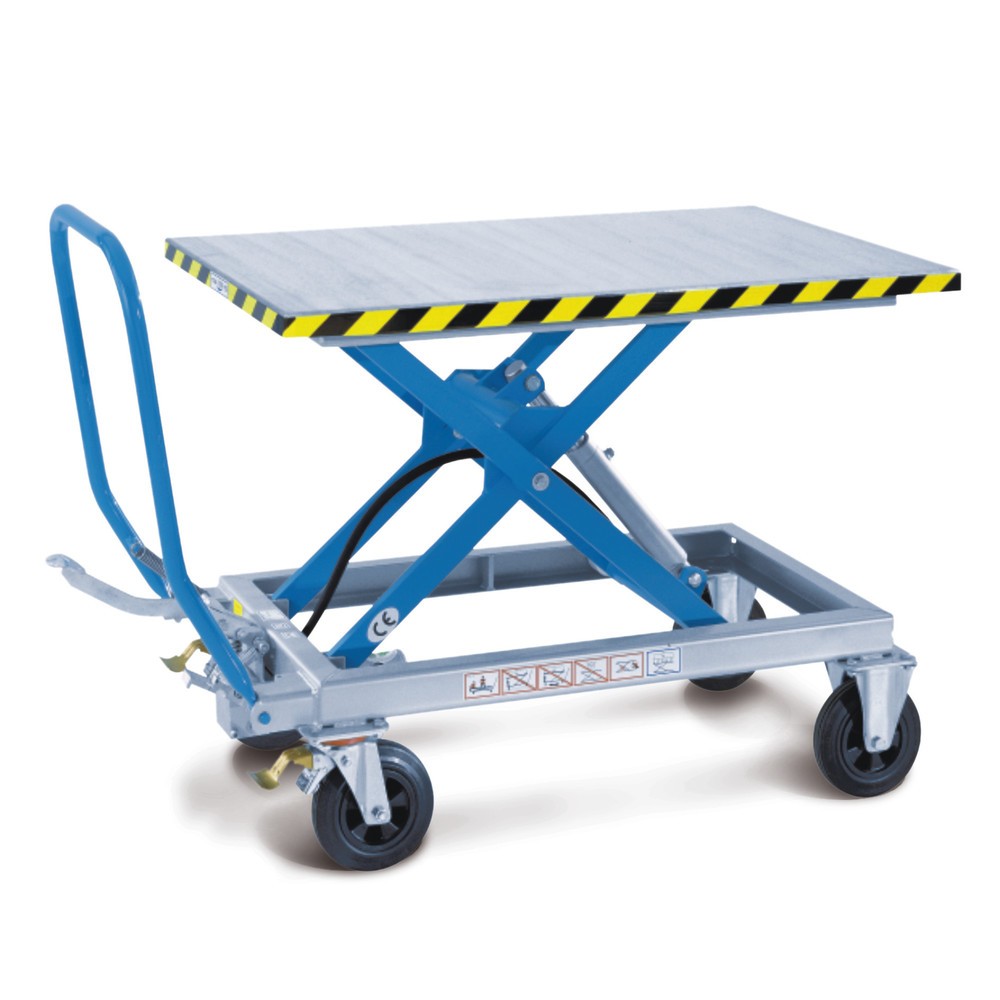 Product afbeelding: Verrijdbare schaarheftafel, cap. 500 kg, afmetingen 1.190 x 740 mm