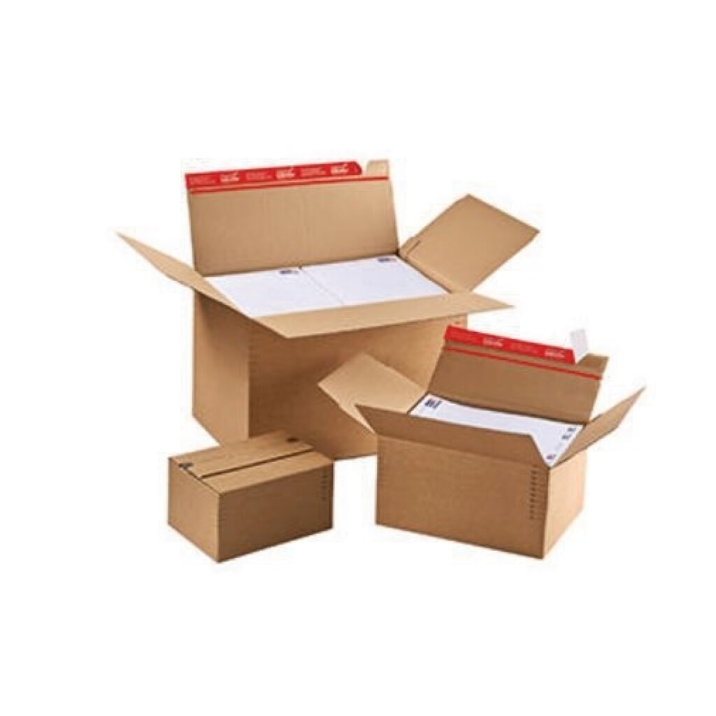 Produktabbildung: ColomPac Versandkarton CP141.201 DIN A4 30,4x13-22x21,6cm braun