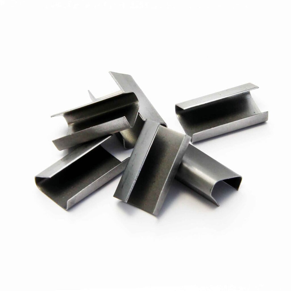 Verschlusshülsen, 16 mm breit, verzinkt, Typ: Drahtverschlussklemme, 1 VE = 1000 Stk Produktabbildung: Verschlusshülsen, 16 mm breit, verzinkt, Typ: Drahtverschlussklemme, 1 VE = 1000 Stk