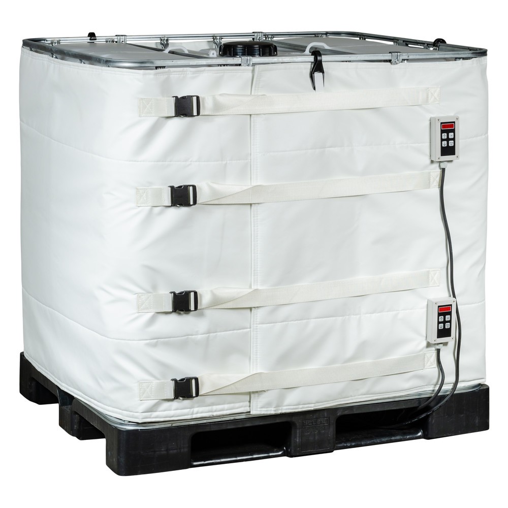 Product afbeelding: Verwarmingsmantel Kuhlmann voor IBC containers voor de levensmiddelen- en farmaceutische industrie, 1.000 l, 2 digitale temperatuurregelaars, 0-90ºC, 230 V, 2x 1.000 W, lxh 4.400 x 1.000 mm