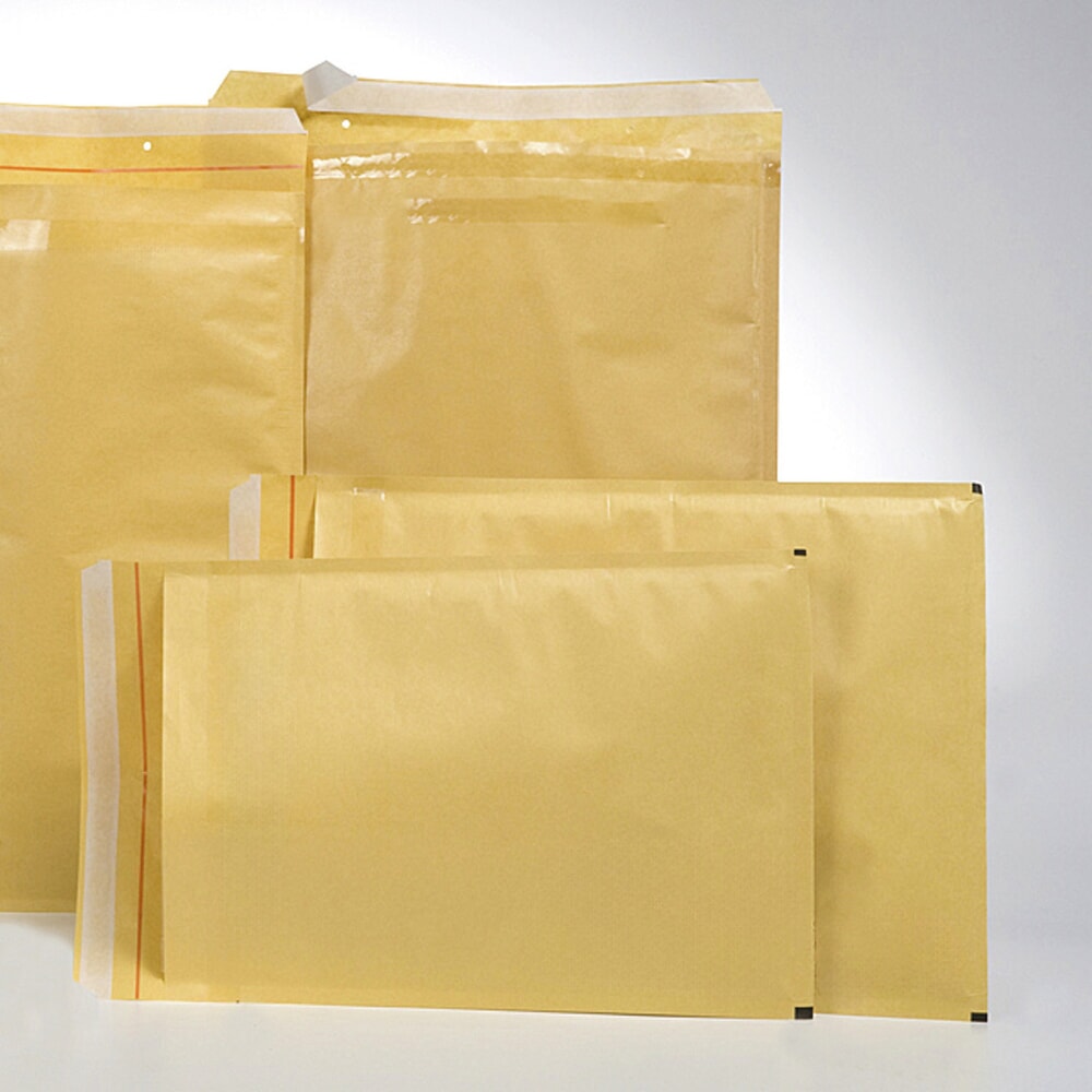 Product afbeelding: Verzendhoezen met luchtlaag, binnenmaten lxb 345 x 470 mm, goudgeel