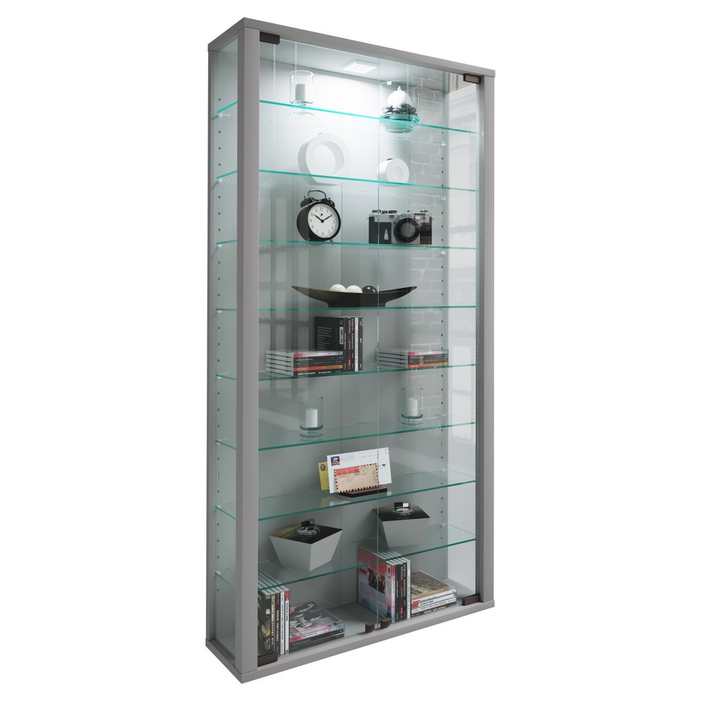 Immagine del prodotto: Vetrina a parete VCM Vitrosa Maxi, incl. Illuminazione LED, argento