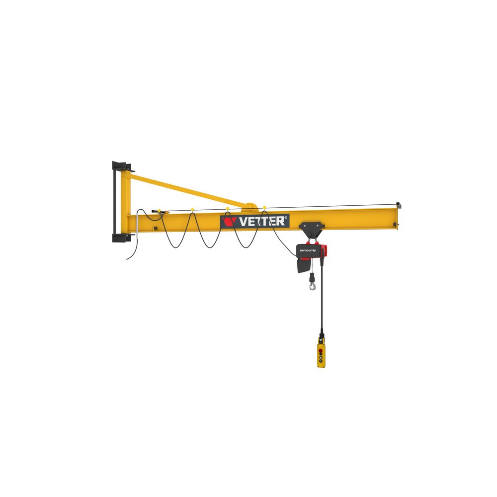 Produktabbildung Nr. 3: VETTER® Schwenkkran inkl. LIFTKET Elektrokettenzug, Wandausführung mit Abspannung, Ausladung 3.000 mm, TK 250 kg