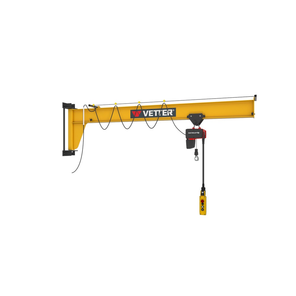 Produktabbildung Nr. 3: VETTER® Schwenkkran inkl. LIFTKET Elektrokettenzug, Wandausführung, niedrigbauend, Ausladung 3.000 mm, TK 125 kg