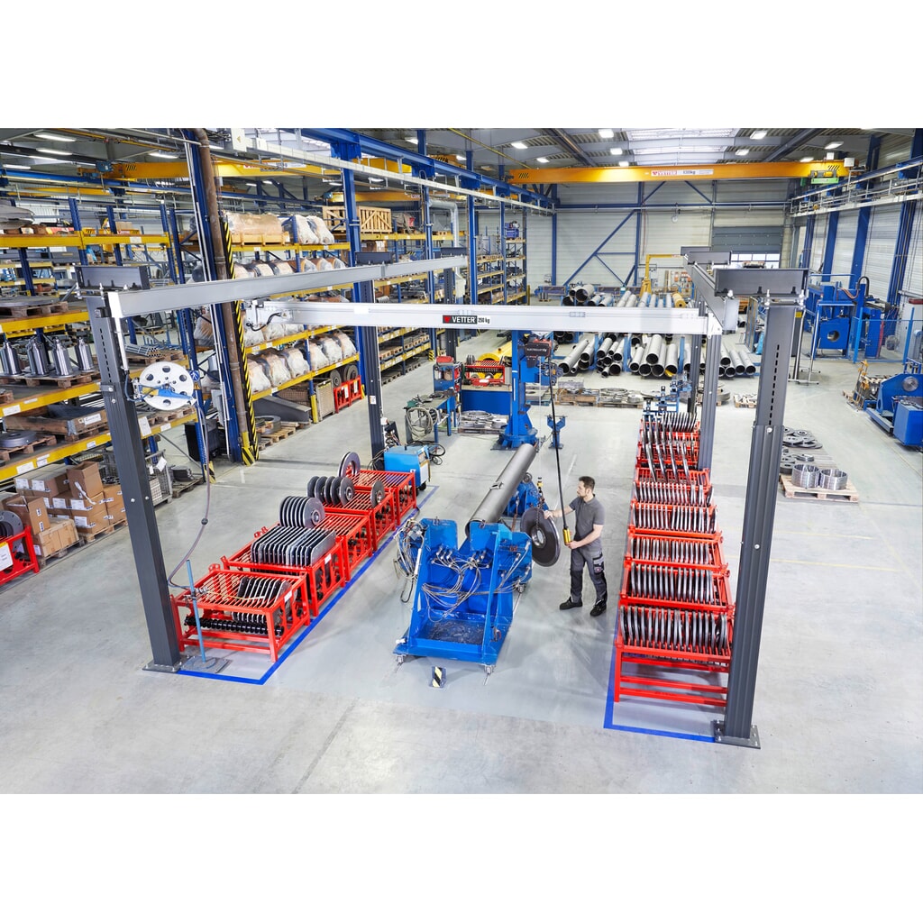 VETTER® Zweischienen-Portalkran ErgoLine®, Gesamtlänge 4m, TK 250 kg Produktabbildung Nr. 3: VETTER® Zweischienen-Portalkran ErgoLine®, Gesamtlänge 4m, TK 250 kg