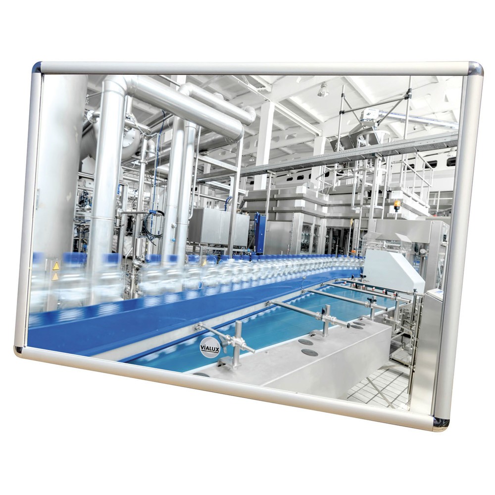 Produktabbildung: C-Ware Vialux® Flachspiegel, Acrylglas (PMMA), HxB 1.200 x 400 mm, mit Rahmen